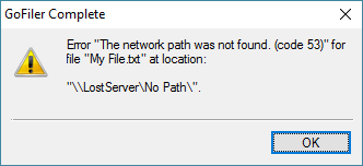 An example of ReportFileError message box showing a general windows error.